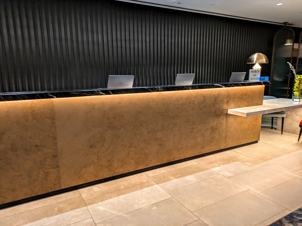 Hyatt House London Stratford front desk on the third floor