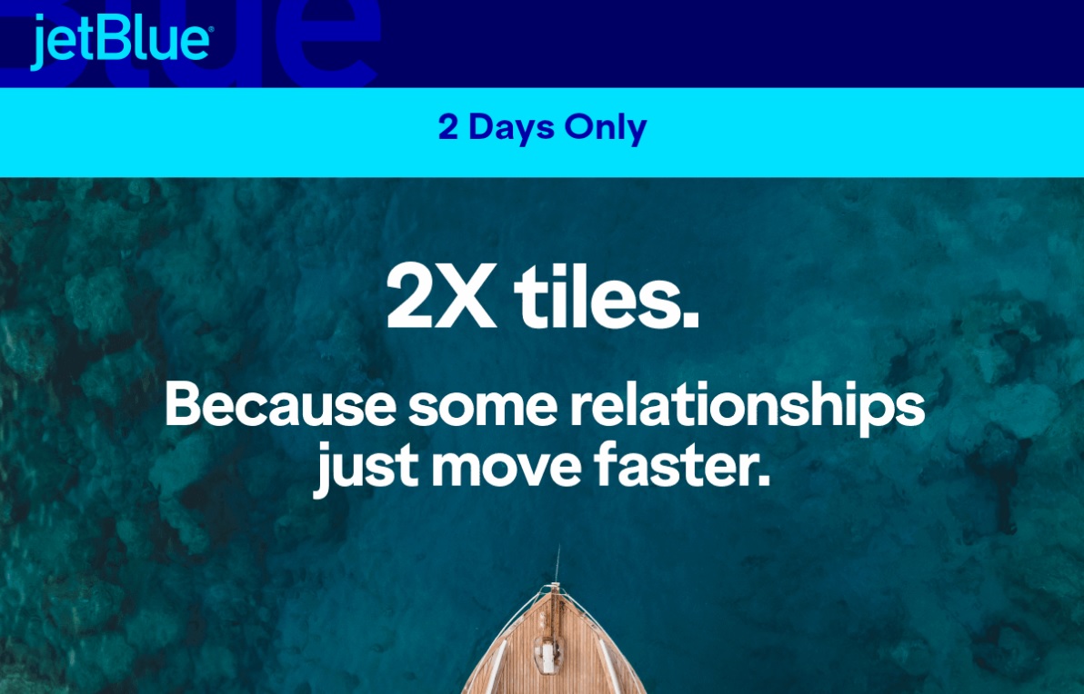 JetBlue 2x Tiles promotion