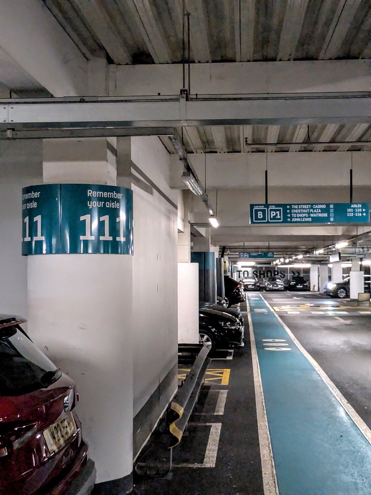 Parking at Westfield Stratford City - make sure you make a note of which floor & aisle you parked in
