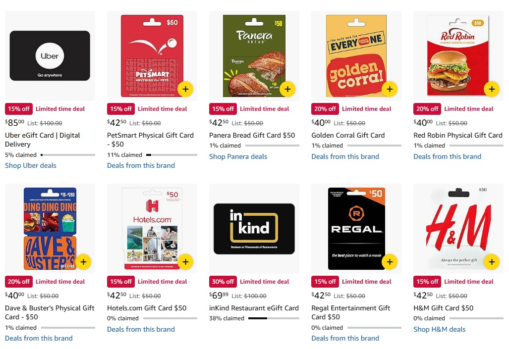 Amazon discounted gift cards