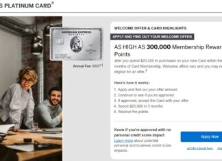 Amex Business Platinum card as high as 300K welcome offer