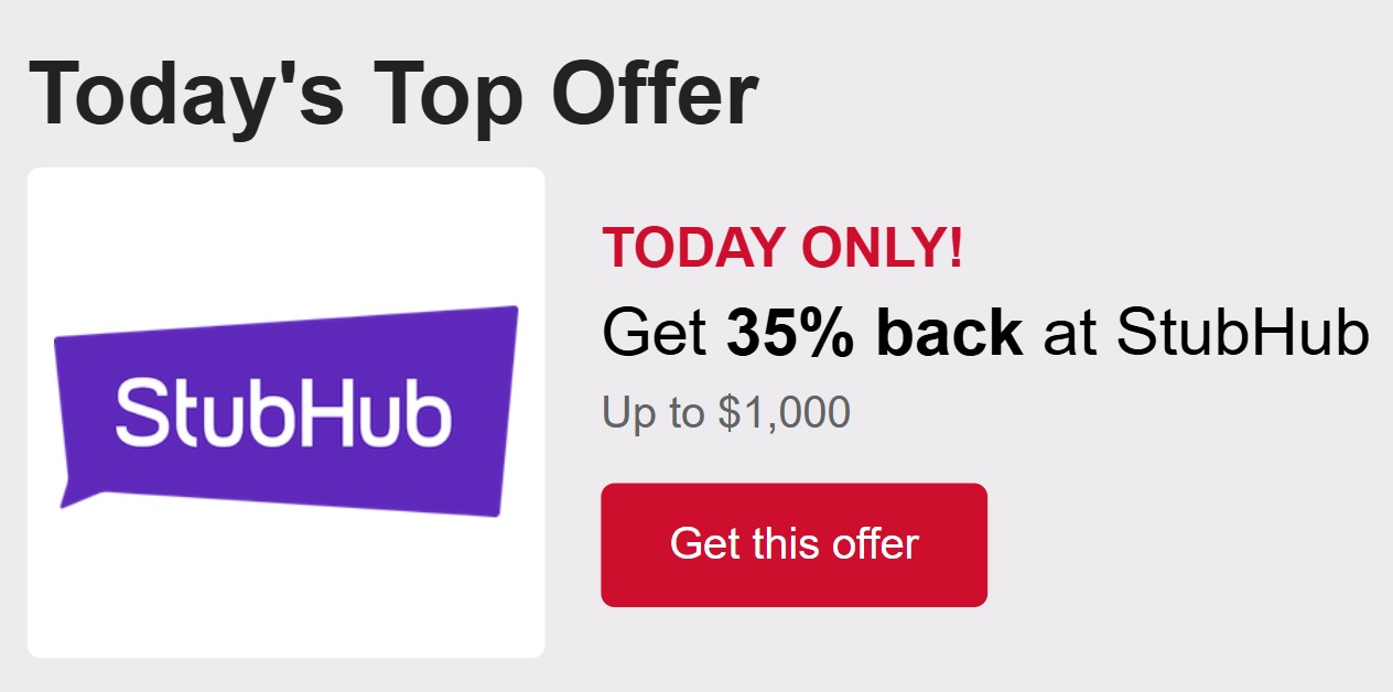 Capital One Shopping StubHub