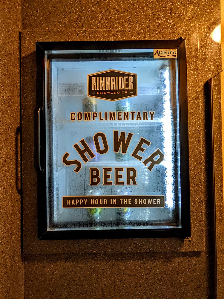 Kinkaider Brewing Co Bed & Beer Shower beer fridge