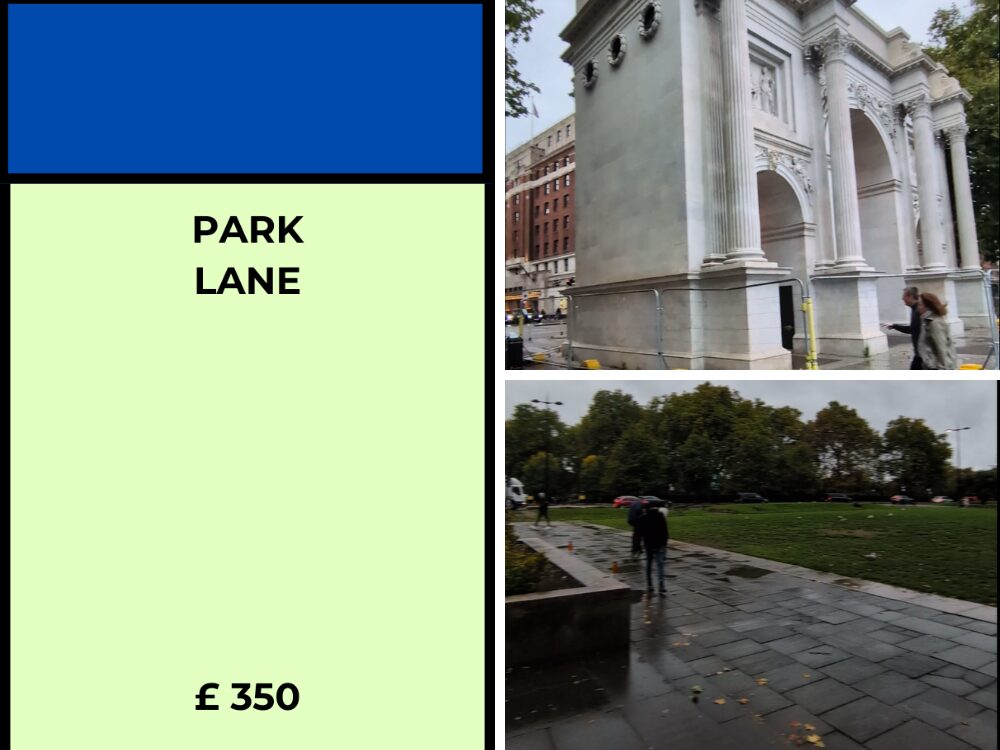 London UK Monopoly board activity ideas - Park Lane
