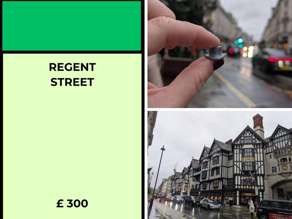 London UK Monopoly board activity ideas - Regent Street