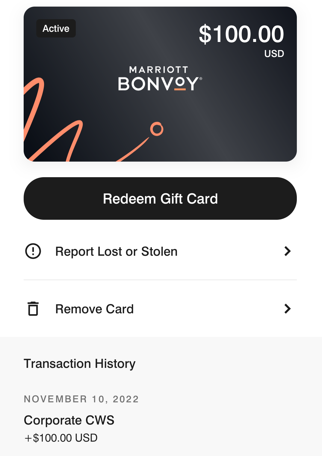 Marriott gift card redemption process