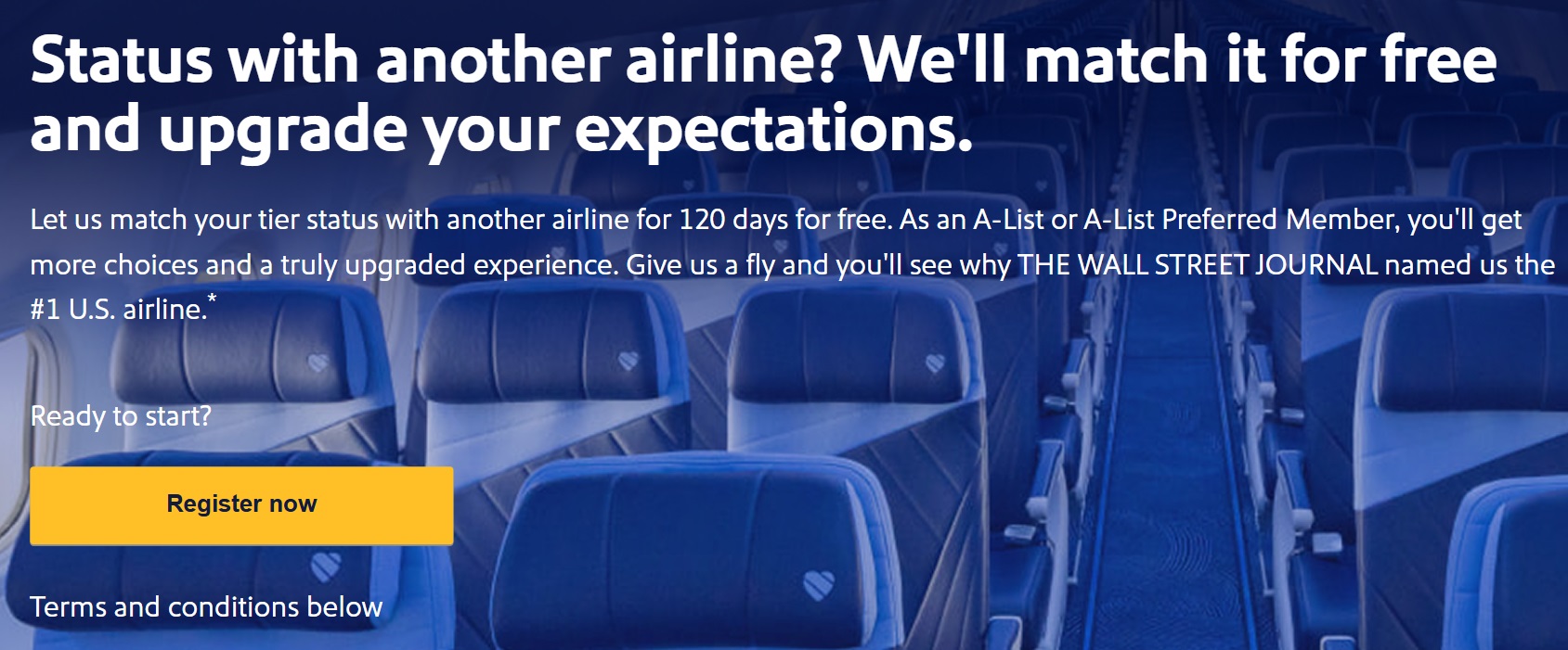 Southwest status match challenge A-List & A-List Preferred