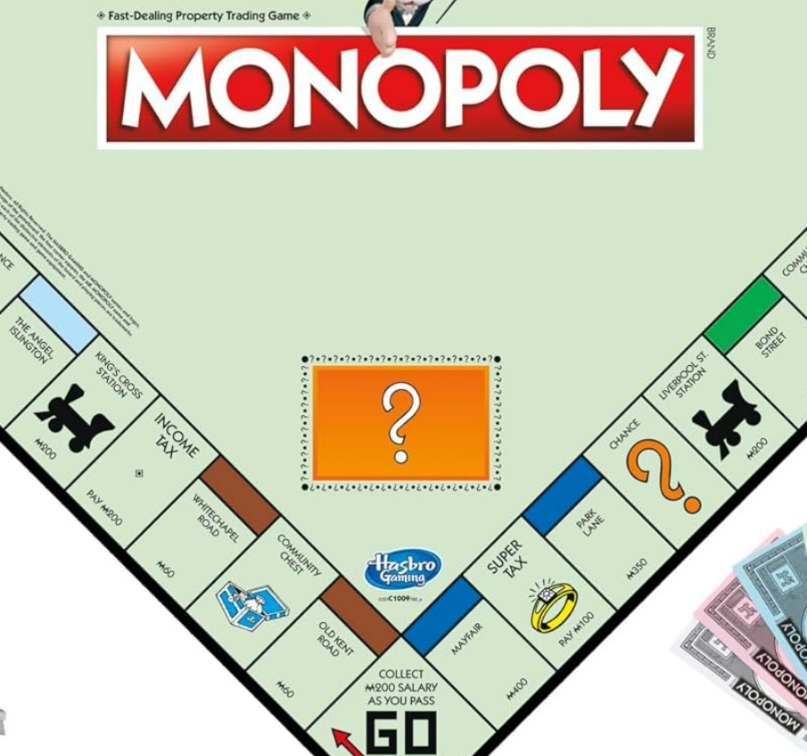 The UK Monopoly board
