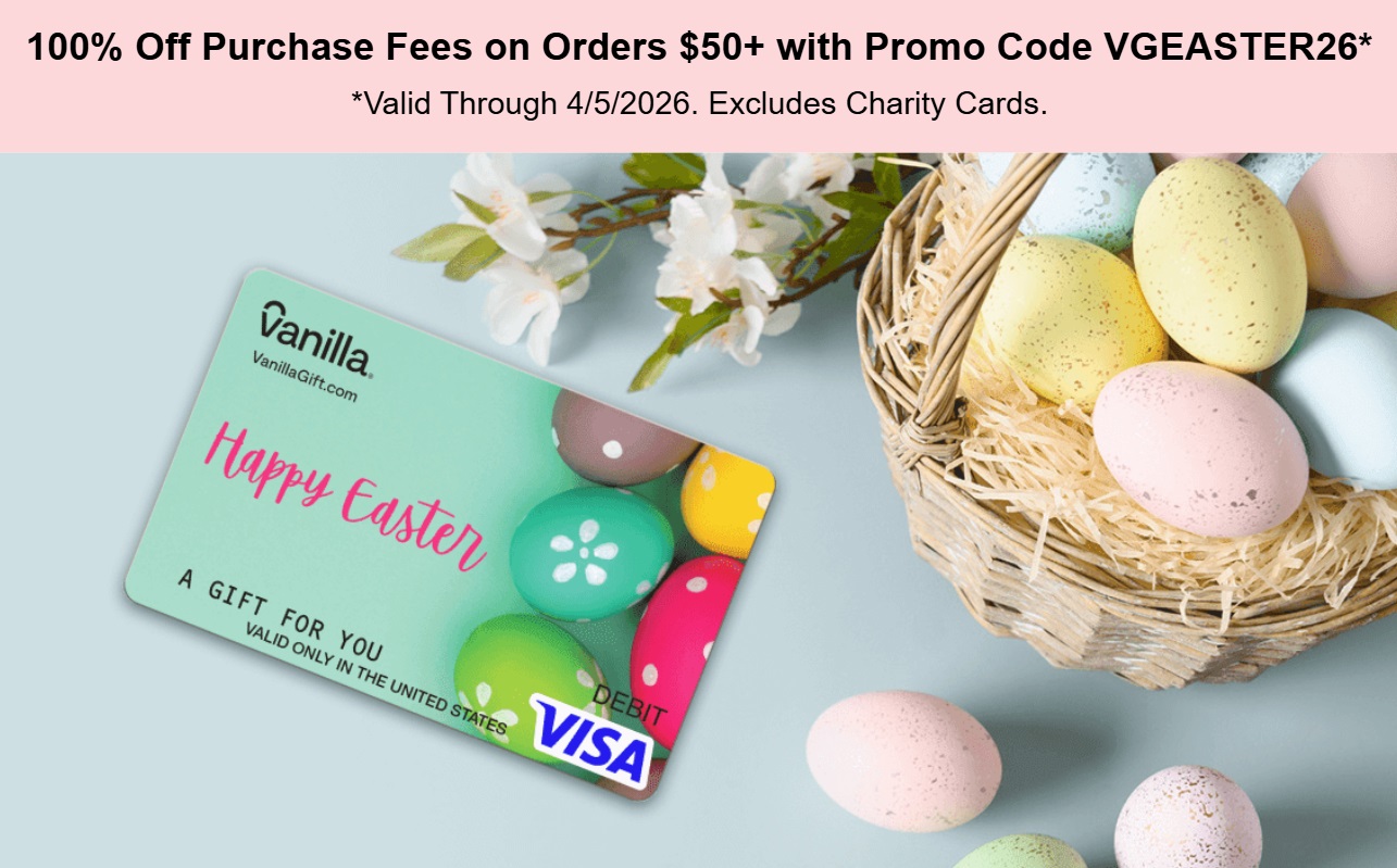 VanillaGift promo code VGEASTER26