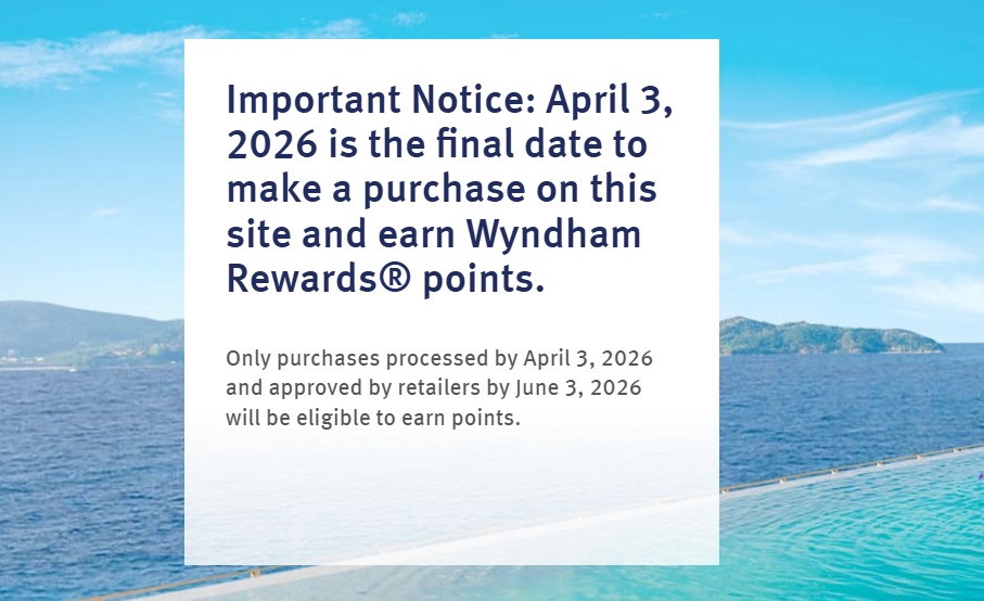 Wyndham Rewards shopping portal closing