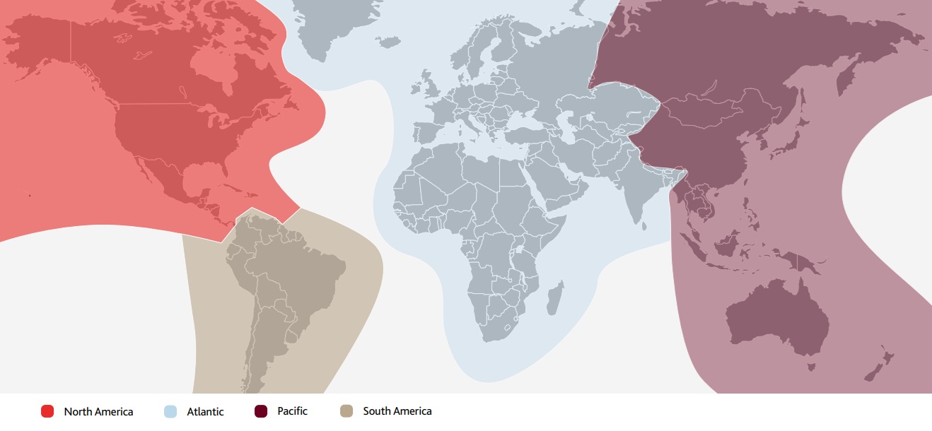 Air Canada Aeroplan region map