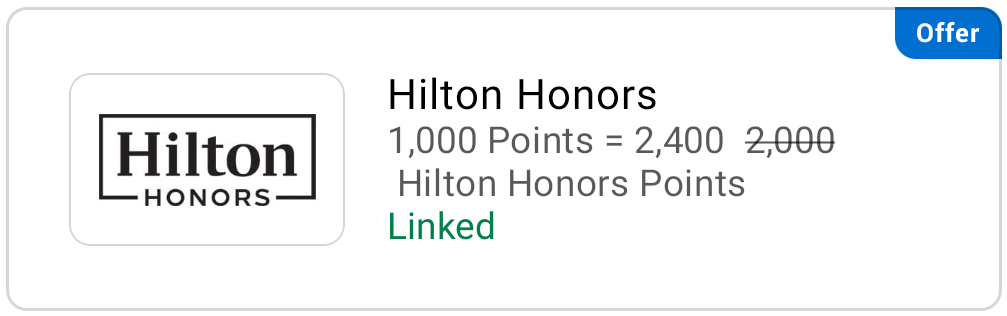 American Express Membership Rewards Hilton Honors transfer bonus
