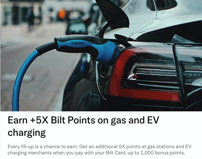 Bilt +5 points on gas & EV charging