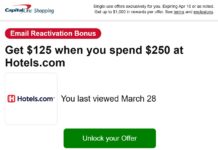 Targeted Capital One Shopping promos: $125 back for Hotels.com, $45 back for TaxAct, & more Capital One Shopping Hotelsdotcom targeted offer