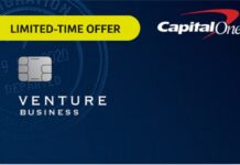 Capital One Venture Business credit card limited time offer art