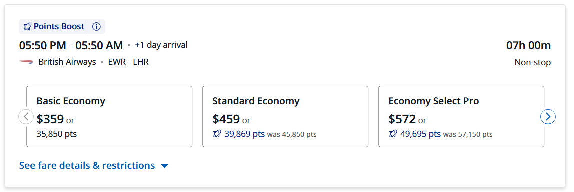 Chase Points Boost British Airways 3