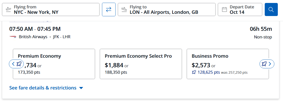 Chase Points Boost British Airways