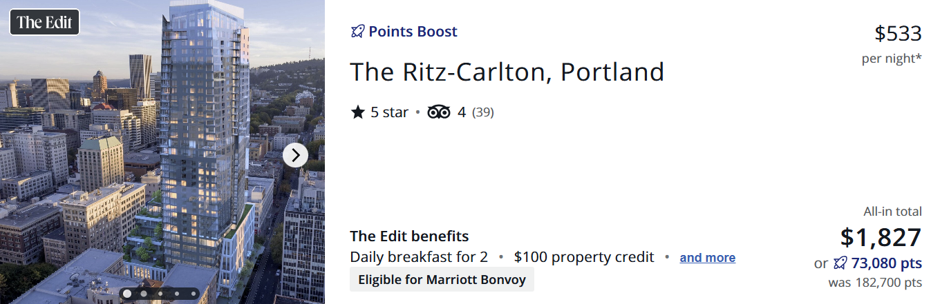 Chase Points Boost - Ritz-Carlton