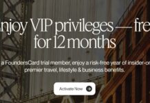 Free FoundersCard 12 month trial membership