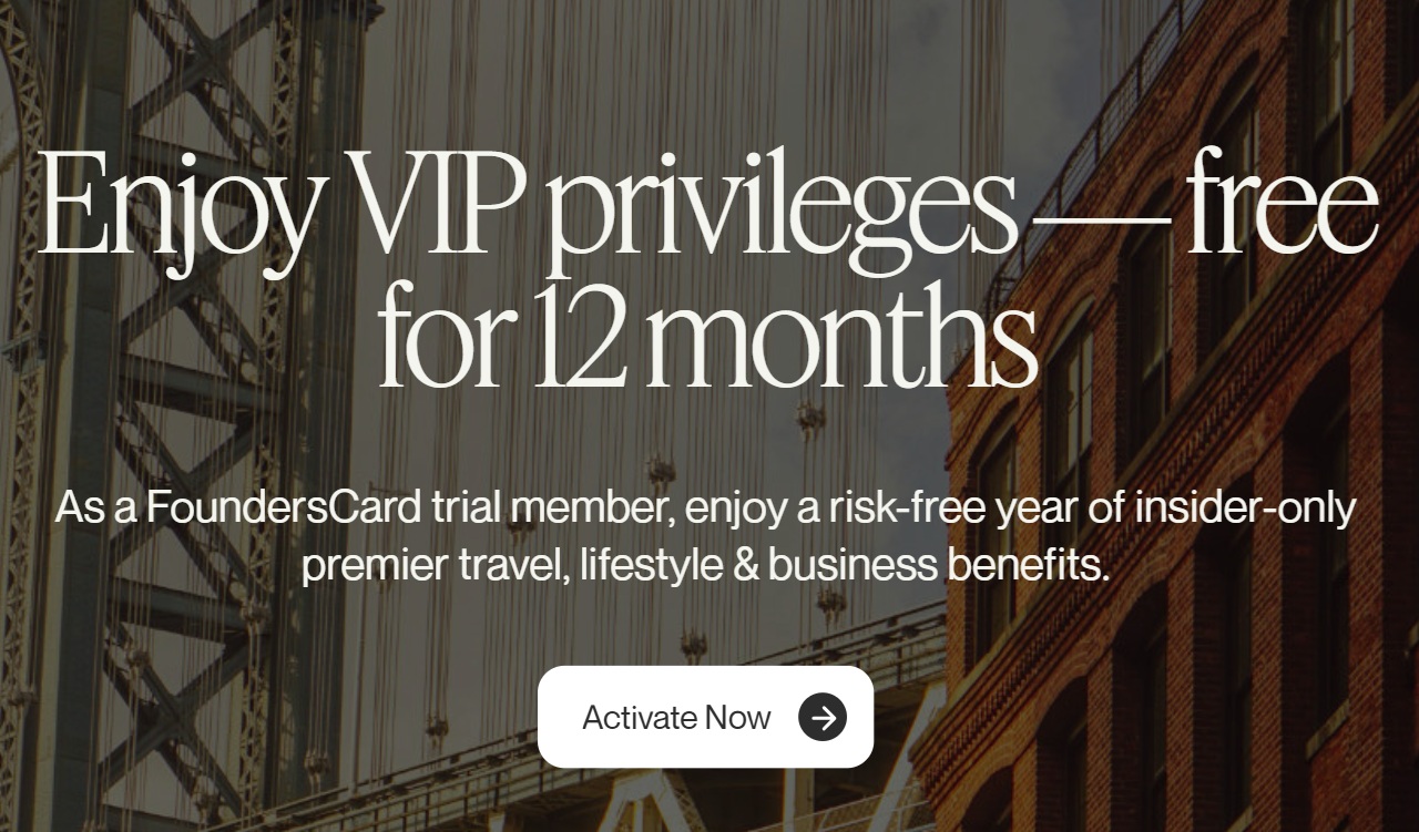 Free FoundersCard 12 month trial membership