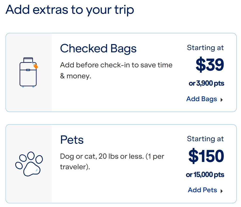 JetBlue redeem points for fees