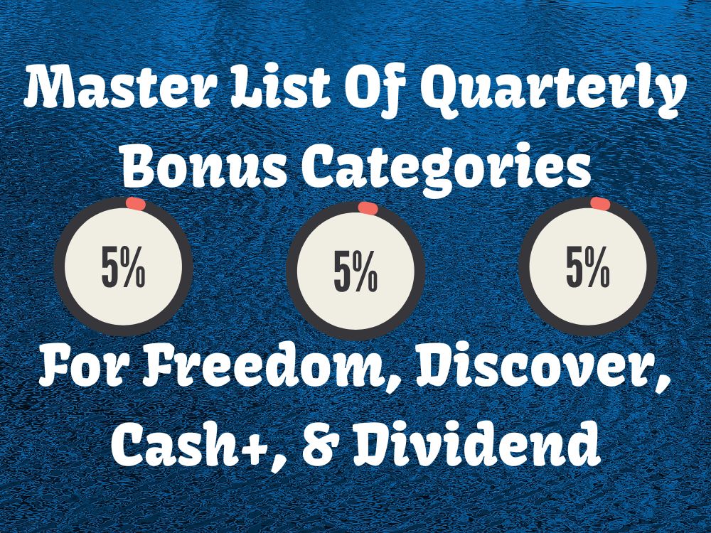 Master List Of Quarterly Bonus Categories For Freedom, Discover, Cash+, Dividend