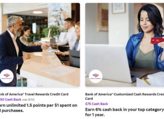 Rakuten Bank of American credit cards