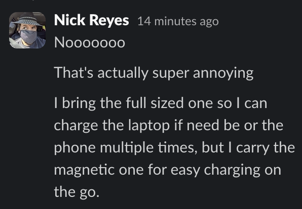 Nick and his chargers