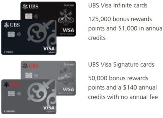 UBS Visa Infinite & UBS Visa Signature card welcome offers