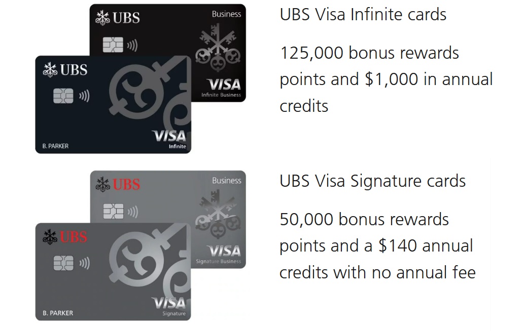 UBS Visa Infinite & UBS Visa Signature card welcome offers