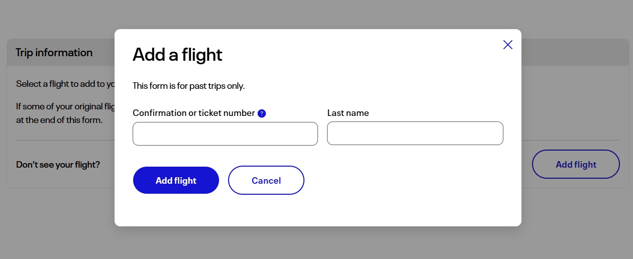 United UK261 claim - screen 3