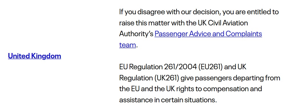 United UK261 website information