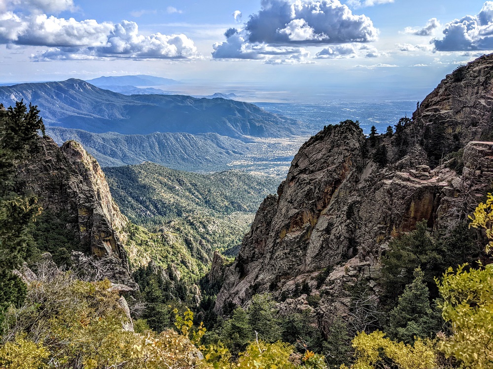View from the La Luz trail up to Sandia Peak in Albuquerque, NM