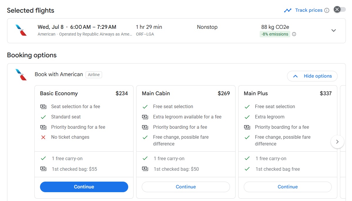 AA example cash pricing