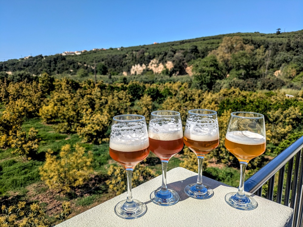Beer flight at Cretan Brewery in Crete