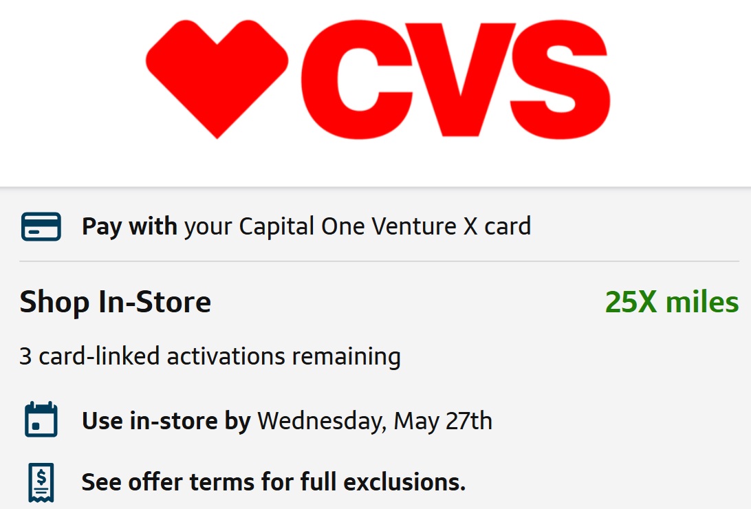 Capital One Offers CVS 25X