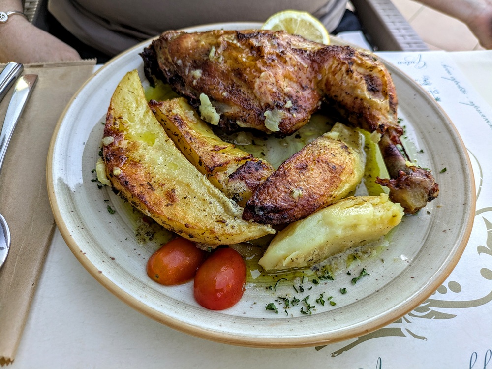 Chicken lemonato at Artemis Restaurant