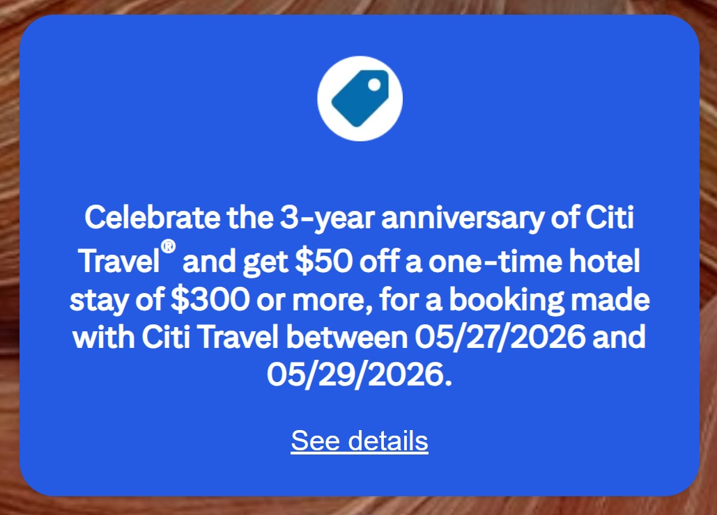 Citi Travel $50 off $300