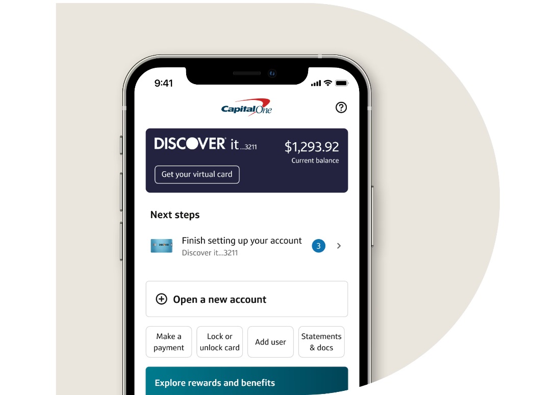 Discover Capital One in app