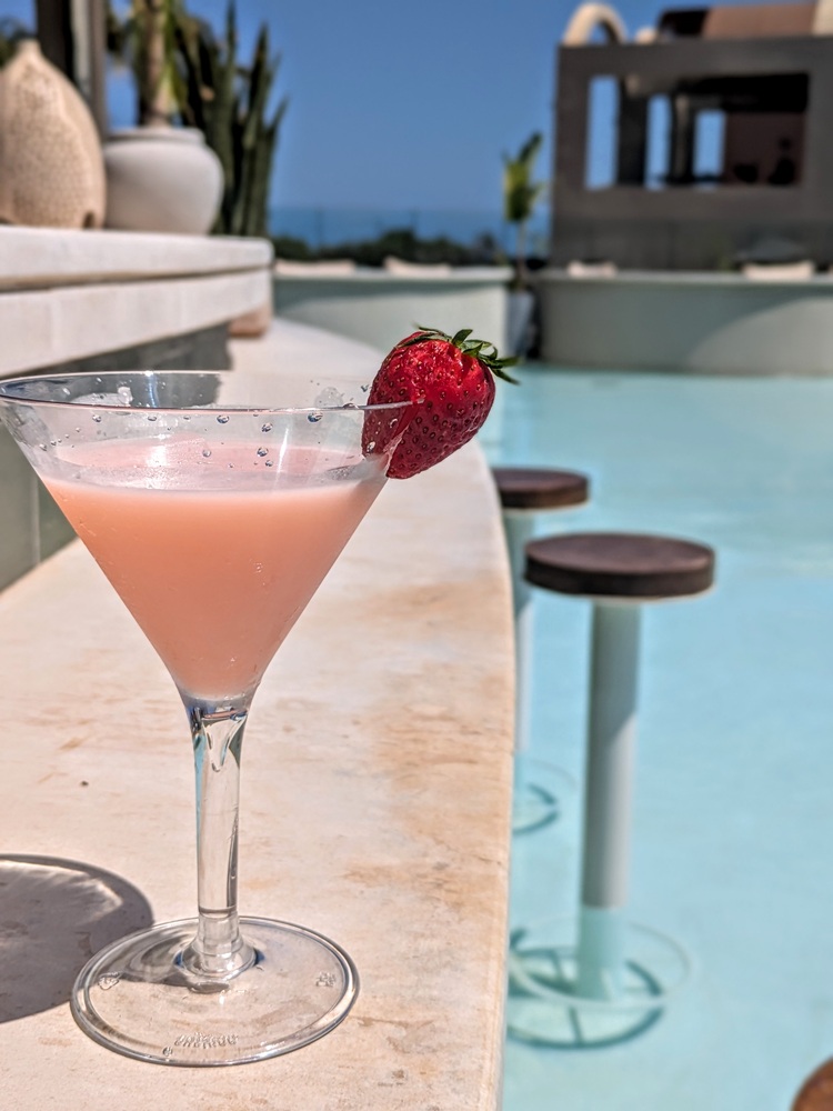 Domes Noruz Chania, Crete - Elysian Sip cocktail at the poolside bar (The Raw Bar)