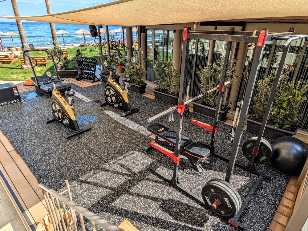 Domes Noruz Chania, Crete - Outdoor fitness equipment that faces the sea