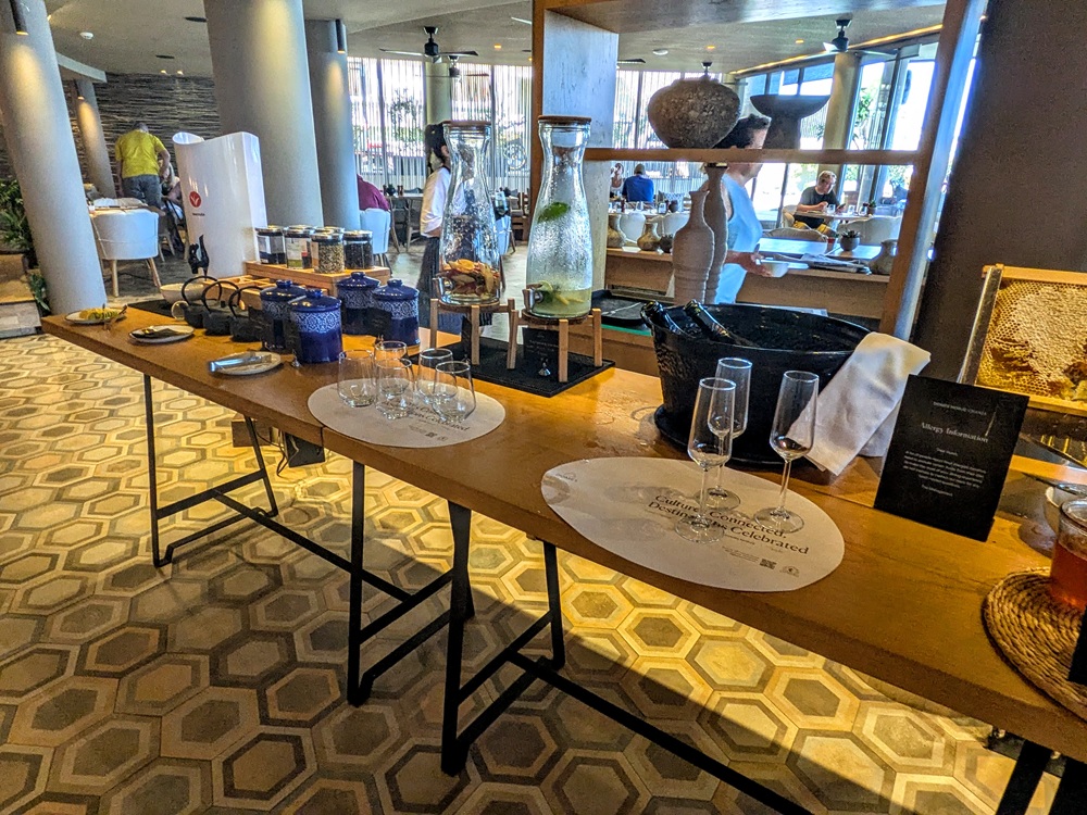 Domes Noruz Chania, Crete - Self-serve prosecco, infused water, teas, etc.