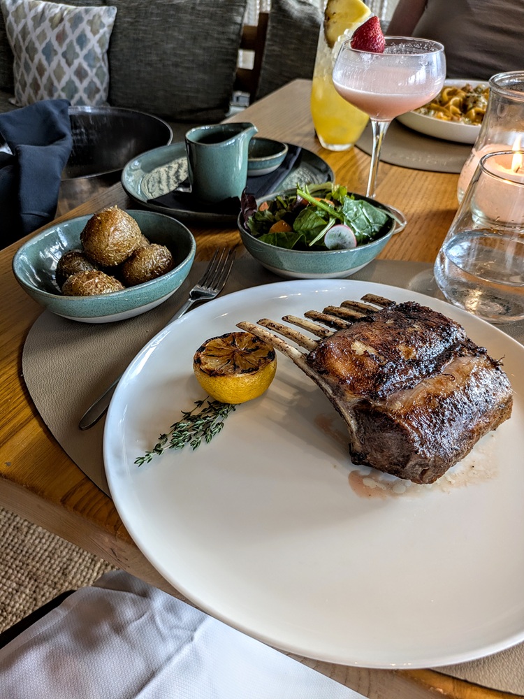 Domes Noruz Chania, Crete - Topos Restaurant - Rack of lamb with potatoes and salad