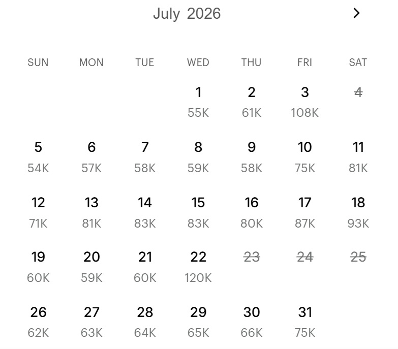 IHG example award pricing 4th night free