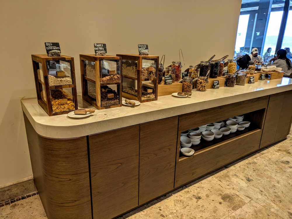 JW Marriott Crete Resort & Spa breakfast - Cereal, dried fruits, & nuts