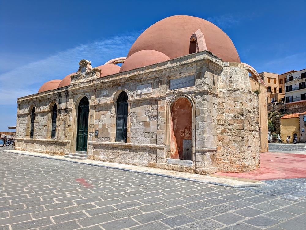 Küçük Hasan Mosque in Old Venetian Port of Chania which dates back to the Ottoman era