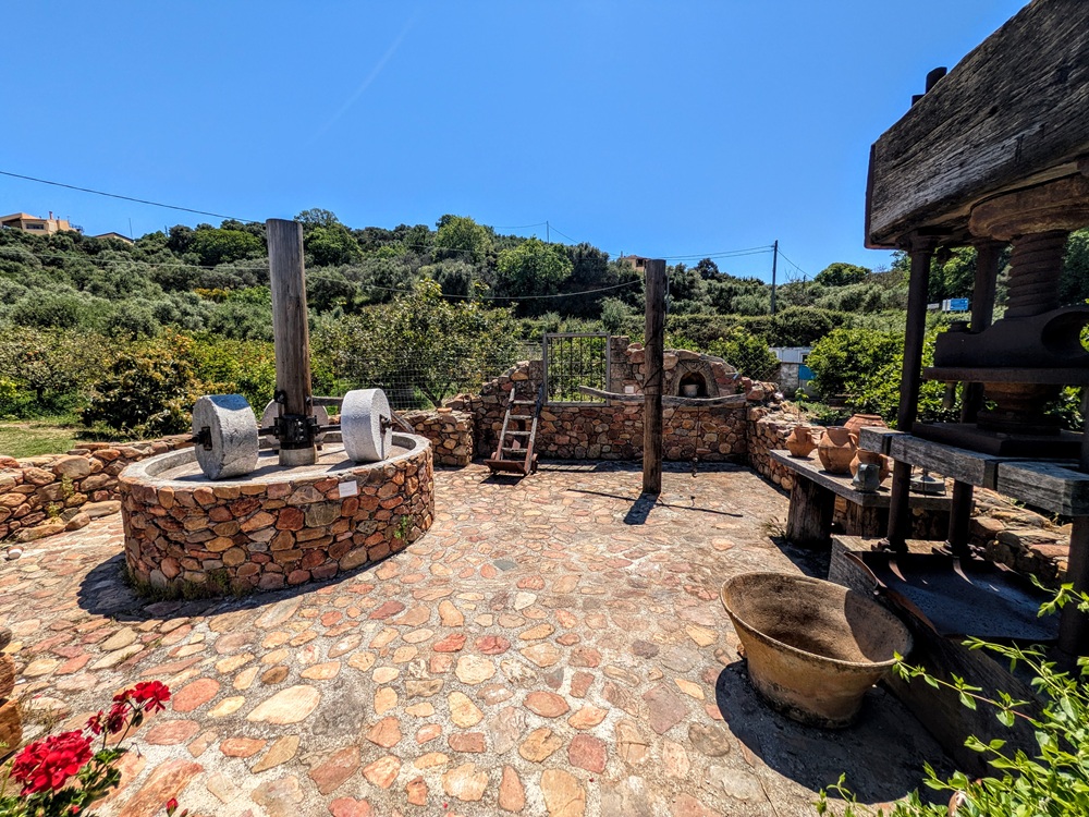 Olive oil grinding millstones, olive press, & more