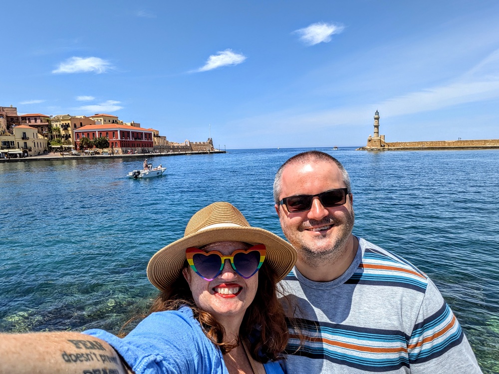 Port & lighthouse selfie