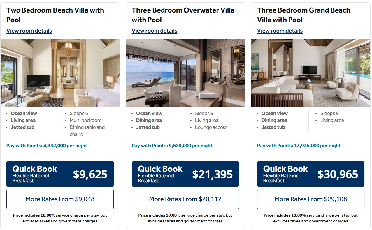 Premium Room Awards at the Waldorf Astoria Maldives Ithaafushi