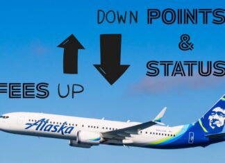 Alaska Airlines increased fees no points status
